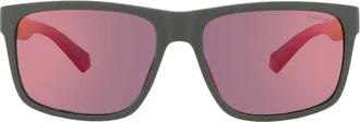 Polaroid Polarized Orange Gradient Mirror Square Mens Sunglasses PLD 2149/S 0TBO/OZ 57