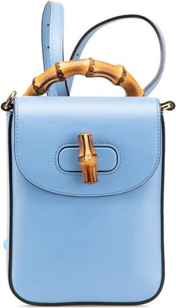 Gucci Pre-owned Gucci Mini Calfskin Bamboo Top Handle Bag Ladies 702106 520981