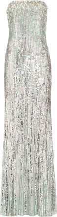 Jenny Packham Honesty maxi-jurk met pailletten - Grijs