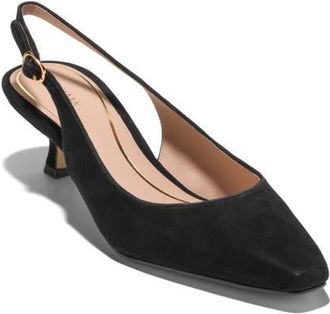 Cole Haan Tyldie Kitten Heel Slingback Pump in Black Suede at Nordstrom, Size 5.5