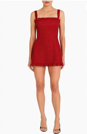 Amanda Uprichard Layana Skort Romper In Carnelian