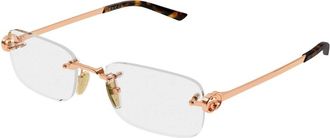 Gucci Brillen - Dames - Brillen - Geel - 55 MM - Accessoires
