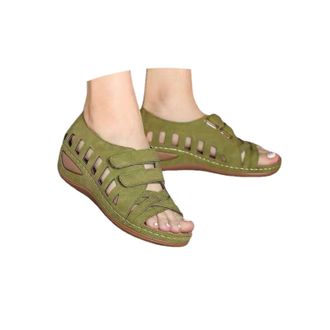 Generic Low Heel Wedge Sandals for Women 2026 Summer Open Toe Arch Support Hollow Platform Adjustable Strap Wide Fit Shoes Casual Comfortable Slip on Walking 