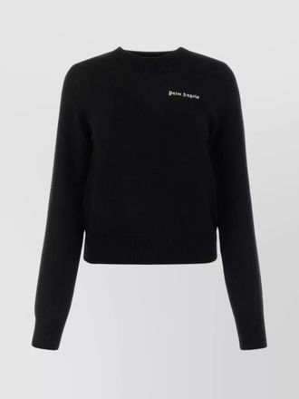 Palm Angels cropped hem wool blend sweater