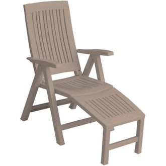 Bauer Lettino Prendisole con braccioli da Giardino in Plastica Bauer Lucrezia Relax Tortora