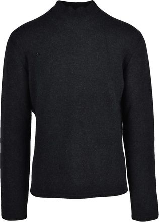 Roberto Collina Black Extrafine Merino Wool Blend Sweater