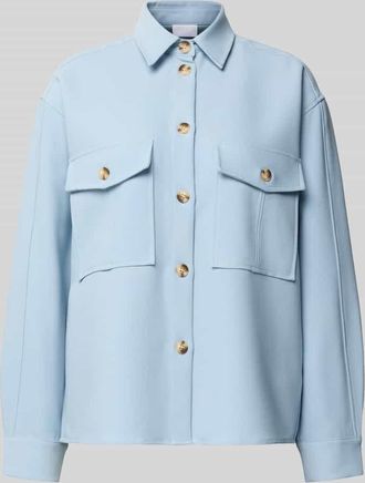 Jake*s Relaxed Fit Bluse mit Brusttaschen in Bleu, Gr&ouml;&szlig;e 32