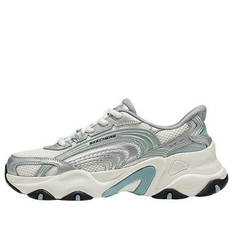 Skechers (WMNS) Skechers Chunky Sneakers White Silver Green 150529-WSTQ