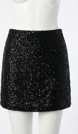 Z Supply Ciera Sequin Mini Skirt In Black
