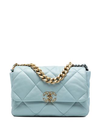 Chanel 2021-2025 Large Lambskin 19 Flap satchel - Blue