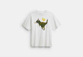 Coach Rexy 10th Birthday Relaxed T-Shirt in Grey, Size 2X-Small | Organic Cotton