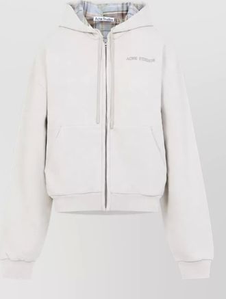 Acne Studios ribbed cuff relaxed zip hoodie