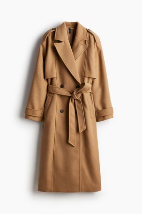 H&M Trenchcoat aus angerautem Twill - Beige