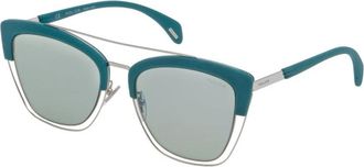 Police Metalen Zonnebril Groen Grijs Anti-Reflecterend - Dames - Zonnebrillen - Grijs - ONE Size - Accessoires