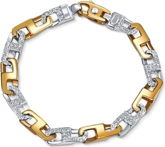 Pompeii3 Mens 14k Gold (45gram) or Platinum (72gram) 8.5mm Diamond Bracelet 8.5