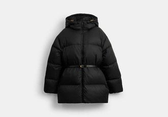 Coach Belted Mid Length Puffer