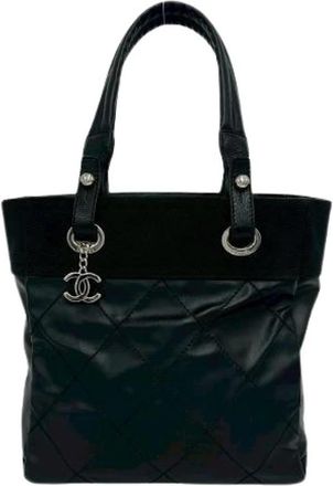 Chanel Pre-owned Paris-Biarritz PM Leren Tote Bag - Dames - Vintage Shopper - Zwart - ONE Size - Leer - Vintage