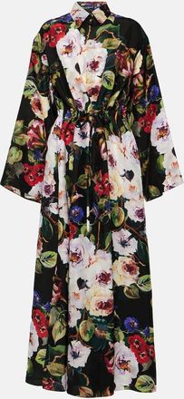 Dolce & Gabbana Floral silk satin shirt dress