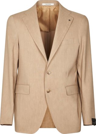 Tagliatore Beige Tailored Jacket with Two-Button Front