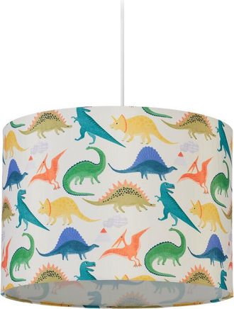 Relaxdays Relaxdays Kids Light Fixture, Lampshade with Dinosaurs, 145 x 35 cm, Hanging Lamp for Childrens Room, Multicoloured