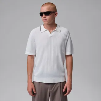 Nike Jordan Mens Jordan Sport Knit Golf Polo in White | IQ7349-133