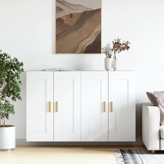 Berkfield Home Wall Mounted Cabinets 2 pcs White Engineered Wood