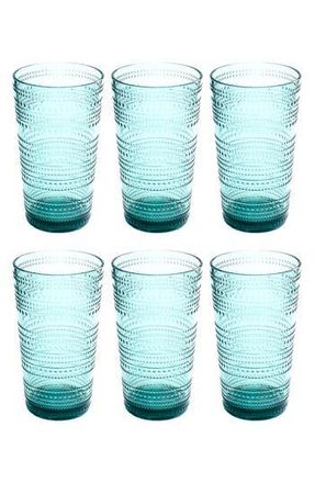 TarHong Beaded Set of 6 Jumbo Drinking Glasses in Green at Nordstrom Rack