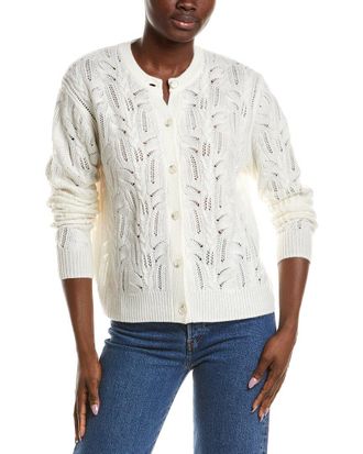 Naadam Premium Wool & Cashmere-Blend Pointelle Cardigan