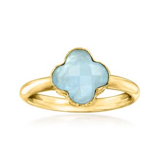 Ross-Simons Italian Aquamarine Ring in 14kt Yellow Gold