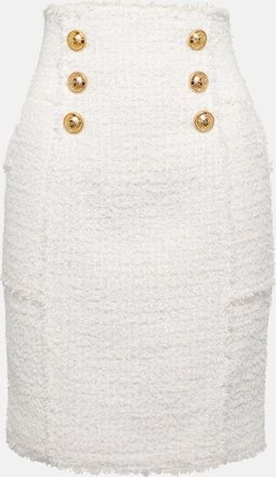 Balmain High-rise tweed miniskirt