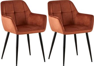 Clp Clp - Set De 2 Sillas De Sal&oacute;n Emia En Terciopelo Marr&oacute;n