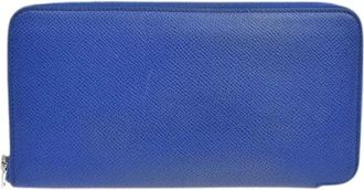 Herm&egrave;s Pre-owned Wallets, female, Blue, Size: ONE SIZE Pre-owned Azap zip around wallet