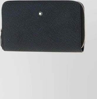 Montblanc leather wallet with zip-around design and metal logo