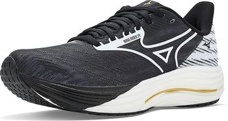 Mizuno Wave Rider 29 Uni Origami Athletic Shoes Black/White : Mens 12.5 - Womens 14 Medium, Synthetic