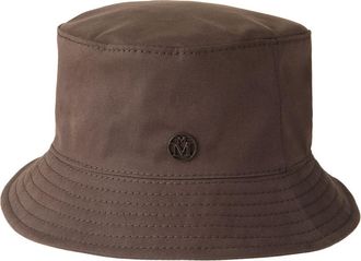 Maison Michel Jason appliqué-logo bucket hat - unisex - Cotton/Elastane - S - Brown