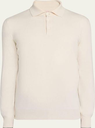 Brunello Cucinelli Mens Premium Cashmere Polo Sweater
