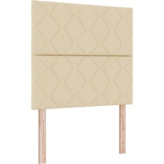 vidaXL Headboard with led Strip Lights Adjustable Cream 100 cm Fabric Vidaxl