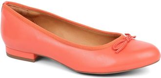 Jones Bootmaker Womens Soleil Leather Low Ballet Pumps - Coral - Size UK 3.5