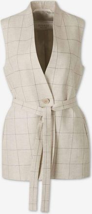 PESERICO Fitted Linen Vest