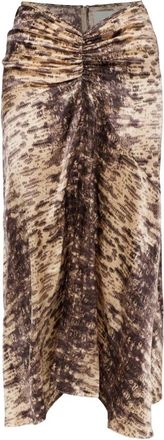 Isabel Marant Laren Zijden Rok - Dames - Midirokken - Bruin - XS - Rokken