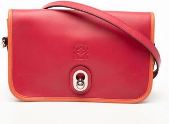 Loewe Pre-owned Cross Body Bags, female, Red, Size: ONE SIZE Pre-owned Leather Shoulder Bag