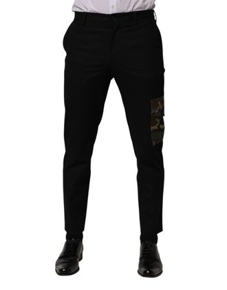 Dolce & Gabbana Black Cotton Skinny Dress Cargo Trouser Mens Pants