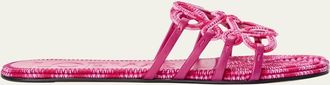 Loewe x Paulas Ibiza Petal Anagram Crochet Flat Slide Sandals