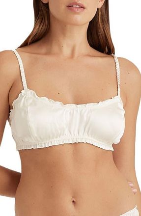 Papinelle Sleepwear Audrey Washable Silk Bralette in Ivory at Nordstrom, Size Large