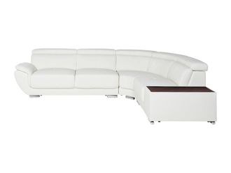 VENTE-UNIQUE.COM Sof&aacute; rinconera piel blanco