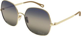 Chlo&eacute; Stijlvolle Zonnebril - Dames - Zonnebrillen - Geel - 60 MM - Accessoires
