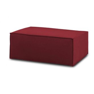 Dmora Talamo Italia - Pouf Assisi, Pouf da salotto, Poltroncina relax in tessuto imbottito, 100% Made in Italy, 100x70h43 cm, Rosso