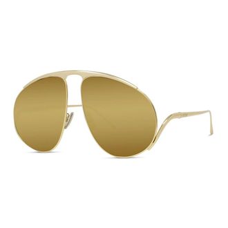 Loewe Sunglasses, unisex, Yellow, Size: 61 MM Yellow Pilot Sunglasses Oversize Metal Style