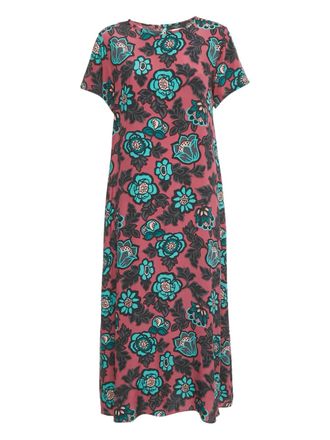 Max Mara Aral flowing floral silk midi dress - Pink