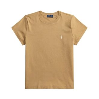 Polo Ralph Lauren Pony-embroidered T-shirt - female - Polo Ralph Lauren - T-Shirts - Brown - M - Tops